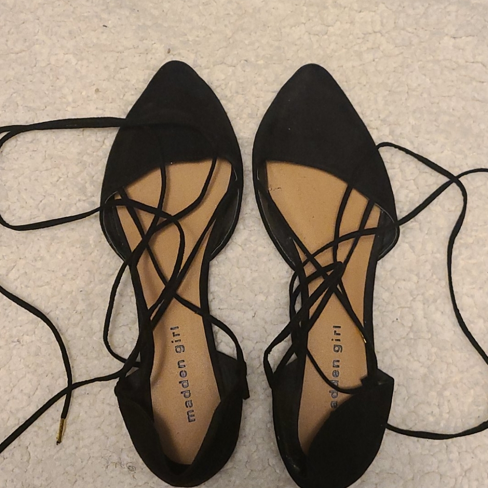 Madden girl ballet flat ankle lace-up size 7